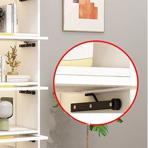 Modern Bookcase Closed Back Bookshelf with Door for Home Office