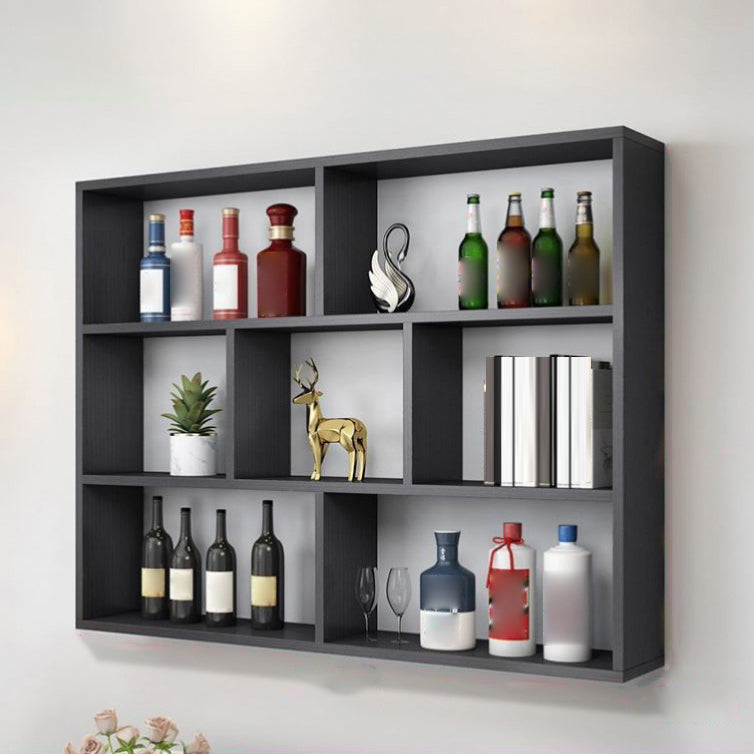 Contemporary Floating Bookshelf Wall Mounted Manufactured Wood Bookcase Black Clearhalo 'Bookcases' 'furn' 'furn_bookcases' 'Furniture' 'Office Furniture' 5455363