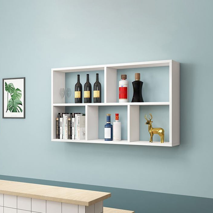 Contemporary Floating Bookshelf Wall Mounted Manufactured Wood Bookcase Clearhalo 'Bookcases' 'furn' 'furn_bookcases' 'Furniture' 'Office Furniture' 5455375