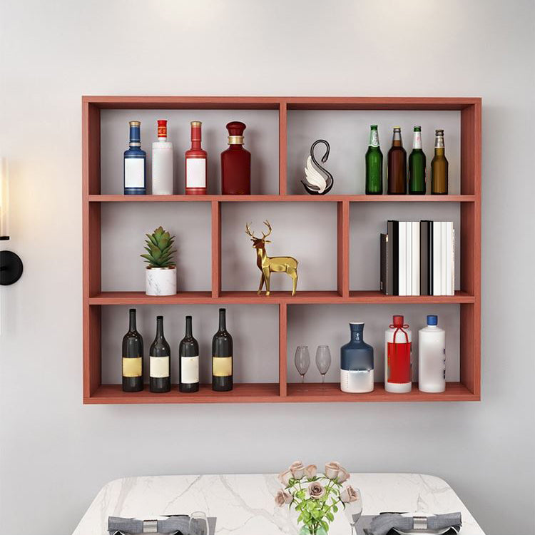 Contemporary Floating Bookshelf Wall Mounted Manufactured Wood Bookcase Walnut Clearhalo 'Bookcases' 'furn' 'furn_bookcases' 'Furniture' 'Office Furniture' 5455376
