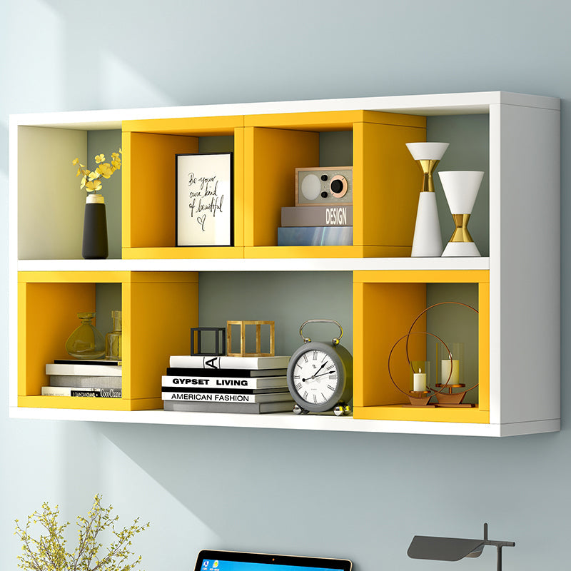 Modern Artificial Wood Bookcase Wall Mounted Bookshelf for Any Room