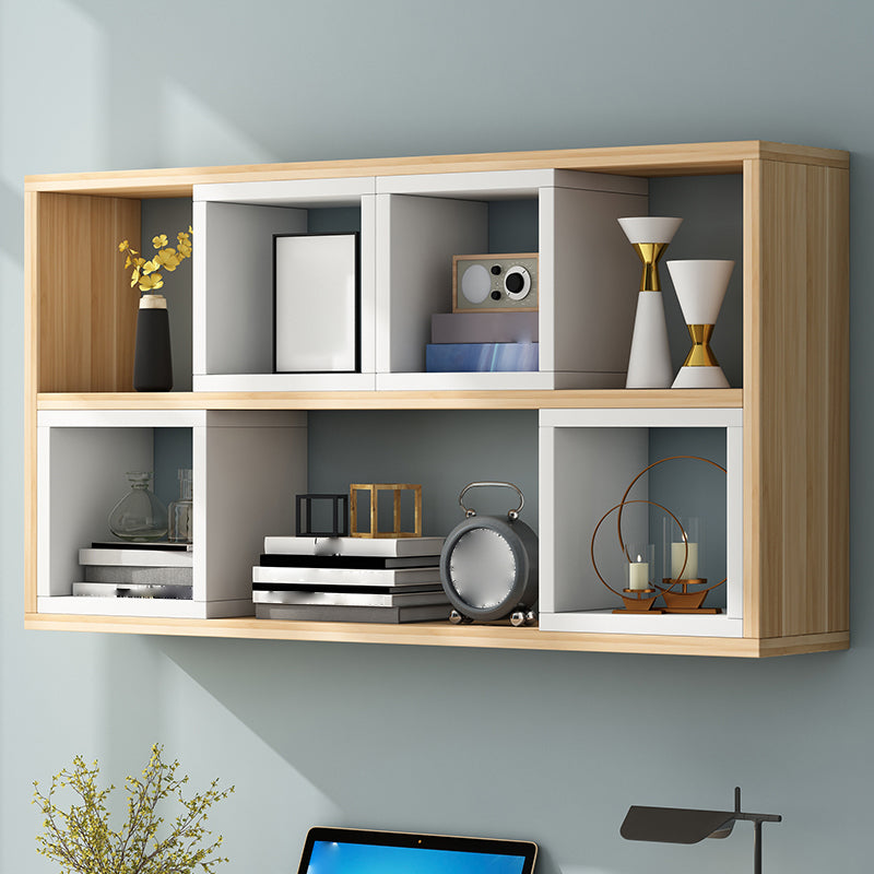 Modern Artificial Wood Bookcase Wall Mounted Bookshelf for Any Room