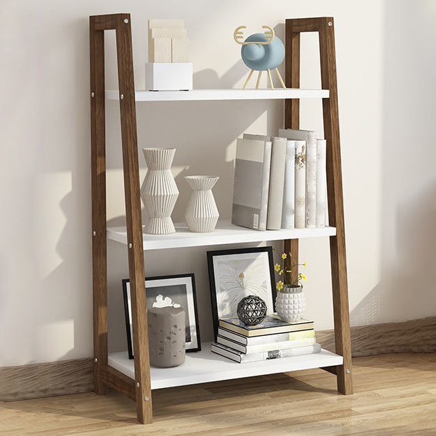 Modern Solid Wood Bookcase Ladder Bookshelf for Any Room, 12" W 19.7"L x 11.8"W x 35.4"H Walnut Clearhalo 'Bookcases' 'furn' 'furn_bookcases' 'Furniture' 'Office Furniture' 5455417