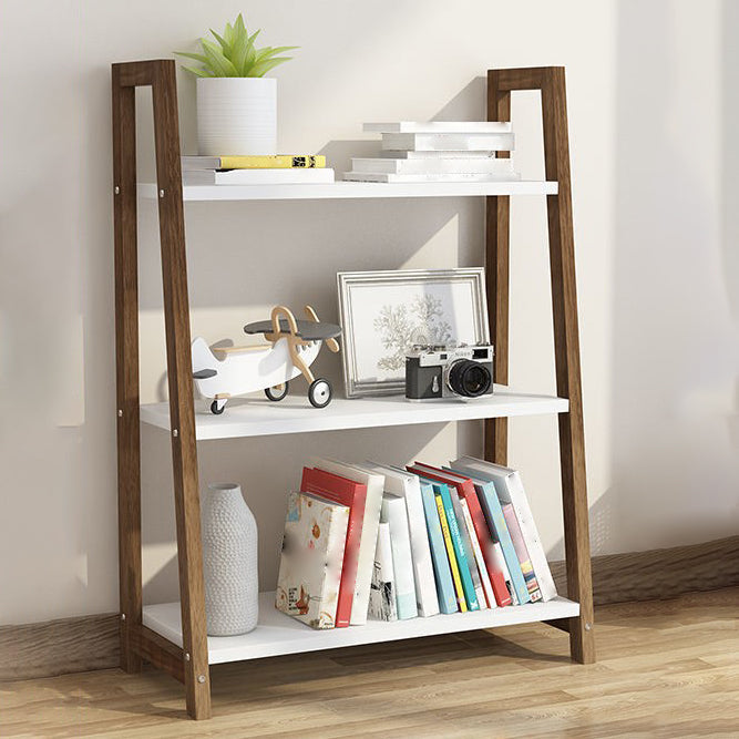 Modern Solid Wood Bookcase Ladder Bookshelf for Any Room, 12" W 23.6"L x 11.8"W x 35.4"H Walnut Clearhalo 'Bookcases' 'furn' 'furn_bookcases' 'Furniture' 'Office Furniture' 5455419