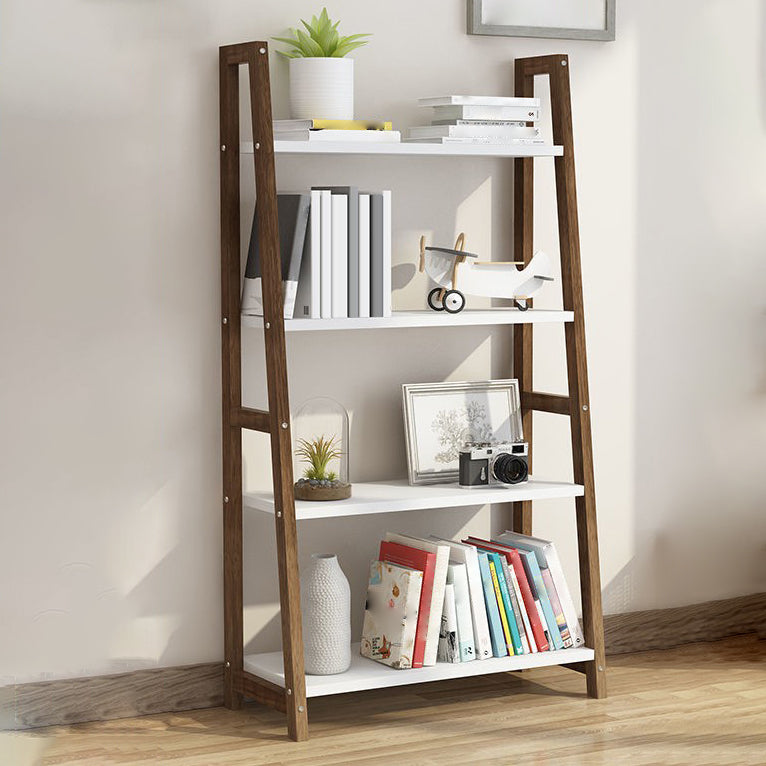 Modern Solid Wood Bookcase Ladder Bookshelf for Any Room, 12" W 23.6"L x 11.8"W x 43.3"H Walnut Clearhalo 'Bookcases' 'furn' 'furn_bookcases' 'Furniture' 'Office Furniture' 5455424