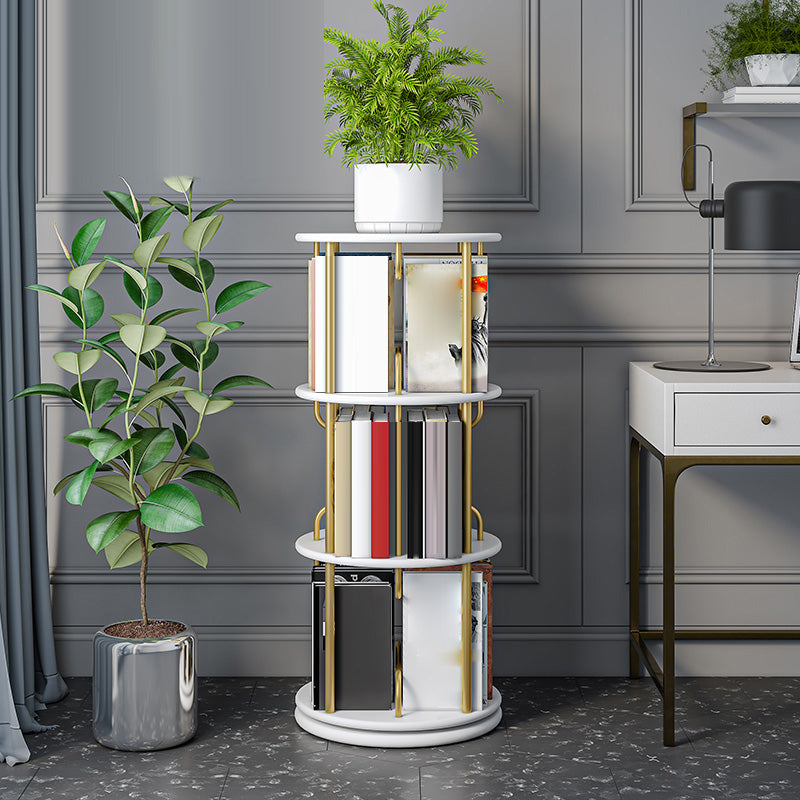 Nordic Geometric Bookcase Rotatable Study Room Storage Bookshelf Clearhalo 'Bookcases' 'furn' 'furn_bookcases' 'Furniture' 'Office Furniture' 5455437