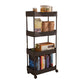 Movable Plastic Bookshelf Nordic Home Open Bookcase with Casters 15"L x 8.3"W x 33.5"H Black Clearhalo 'Bookcases' 'furn' 'furn_bookcases' 'Furniture' 'Office Furniture' 5455501