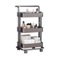 Movable Plastic Bookshelf Nordic Home Open Bookcase with Casters 16.5"L x 15.4"W x 33.7"H Black Clearhalo 'Bookcases' 'furn' 'furn_bookcases' 'Furniture' 'Office Furniture' 5455502