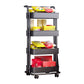 Movable Plastic Bookshelf Nordic Home Open Bookcase with Casters 16.5"L x 15.4"W x 41.9"H Black Clearhalo 'Bookcases' 'furn' 'furn_bookcases' 'Furniture' 'Office Furniture' 5455504