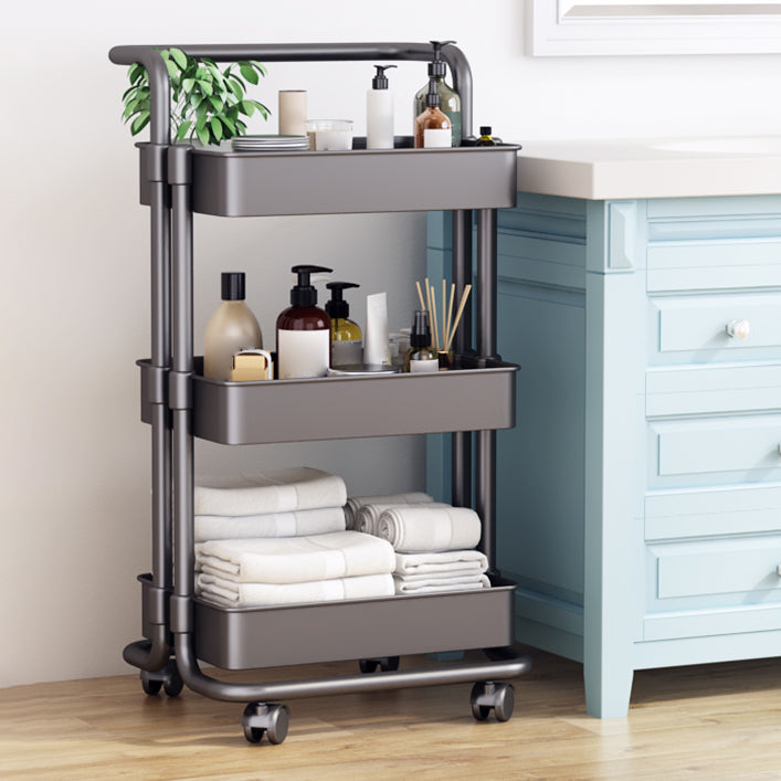 Movable Plastic Bookshelf Nordic Home Open Bookcase with Casters Clearhalo 'Bookcases' 'furn' 'furn_bookcases' 'Furniture' 'Office Furniture' 5455514