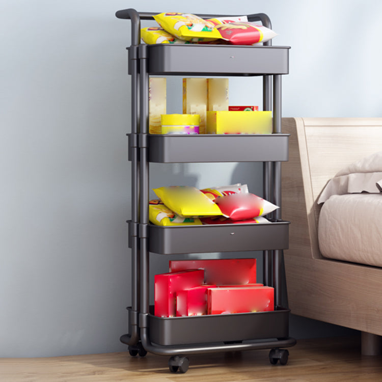 Movable Plastic Bookshelf Nordic Home Open Bookcase with Casters Clearhalo 'Bookcases' 'furn' 'furn_bookcases' 'Furniture' 'Office Furniture' 5455515