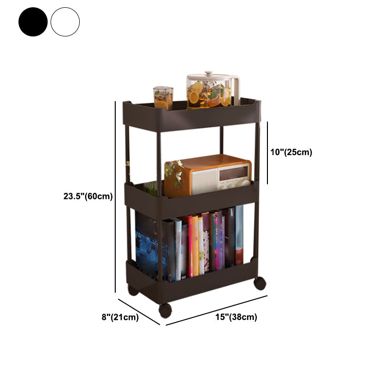 Movable Plastic Bookshelf Nordic Home Open Bookcase with Casters Clearhalo 'Bookcases' 'furn' 'furn_bookcases' 'Furniture' 'Office Furniture' 5455517