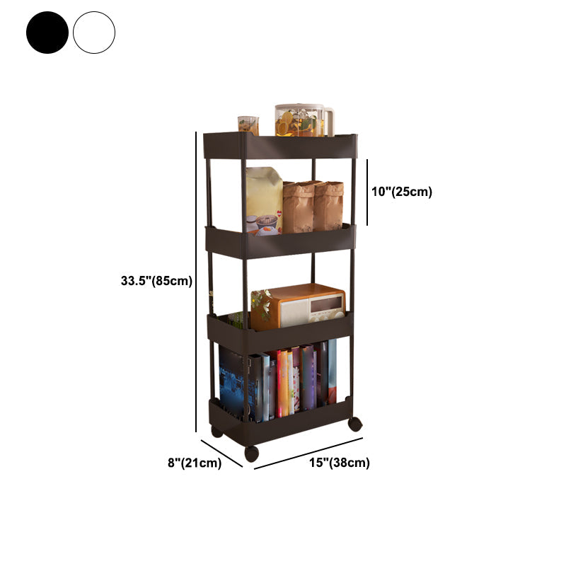 Movable Plastic Bookshelf Nordic Home Open Bookcase with Casters Clearhalo 'Bookcases' 'furn' 'furn_bookcases' 'Furniture' 'Office Furniture' 5455518