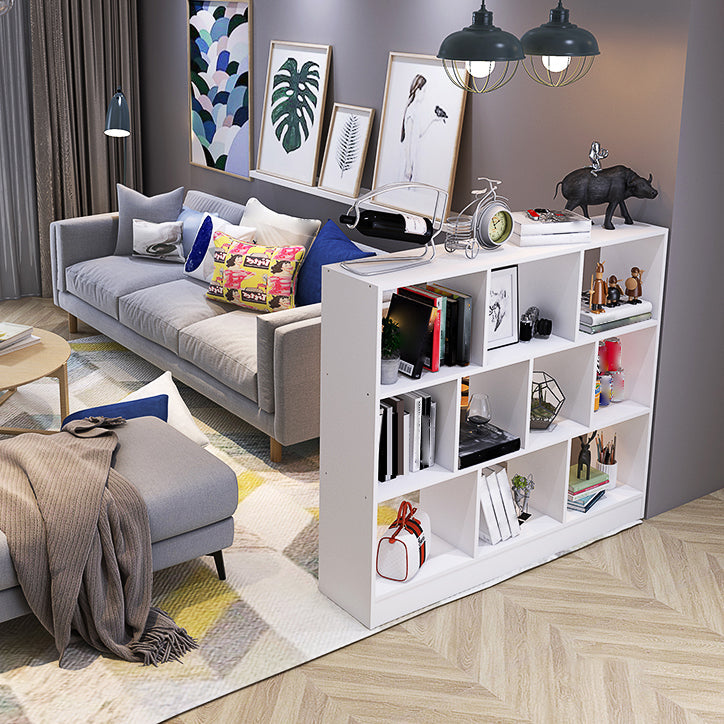 Open Wooden Bookcase Modern Home Living Room Lattice Bookshelf