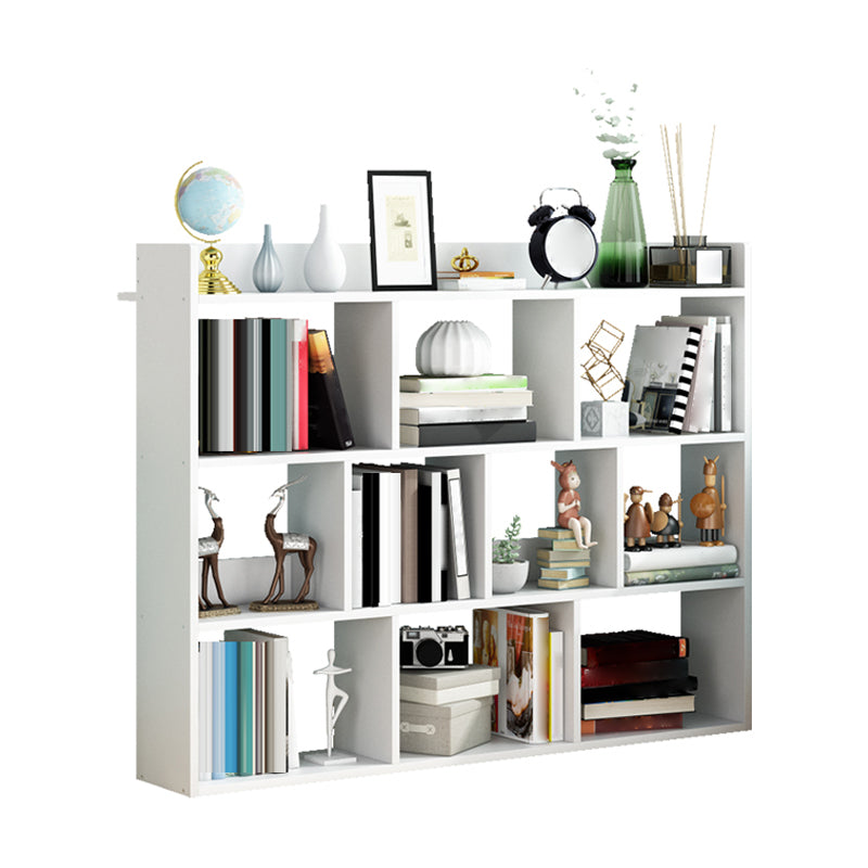 Open Wooden Bookcase Modern Home Living Room Lattice Bookshelf