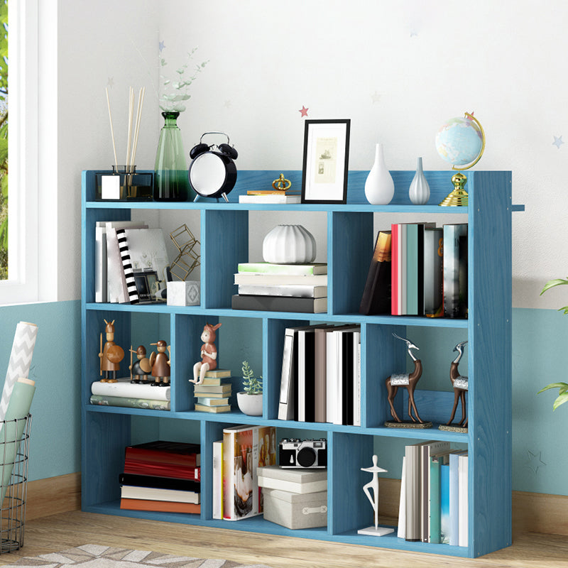 Open Wooden Bookcase Modern Home Living Room Lattice Bookshelf