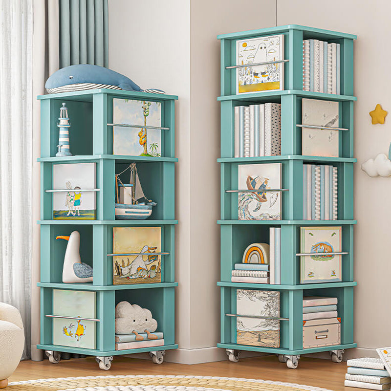 Geometric Closed Back Bookshelf Nordic Rotatable Study Room Bookcase