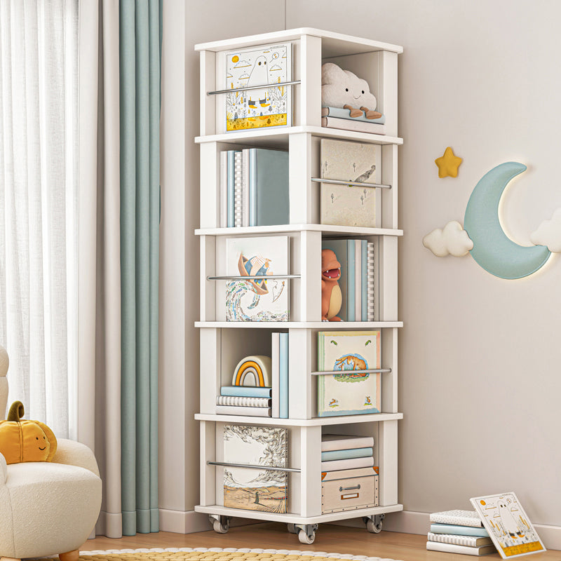 Geometric Closed Back Bookshelf Nordic Rotatable Study Room Bookcase