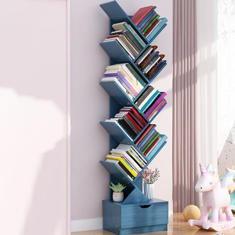 現代の木製本棚、あらゆる部屋の閉鎖された本棚、13.5 "L x 8.5" w