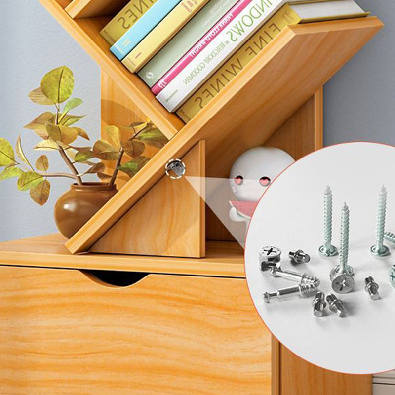 現代の木製本棚、あらゆる部屋の閉鎖された本棚、13.5 "L x 8.5" w