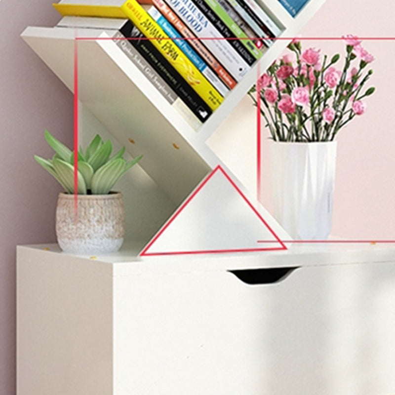 現代の木製本棚、あらゆる部屋の閉鎖された本棚、13.5 "L x 8.5" w