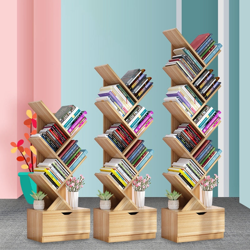 現代の木製本棚、あらゆる部屋の閉鎖された本棚、13.5 "L x 8.5" w