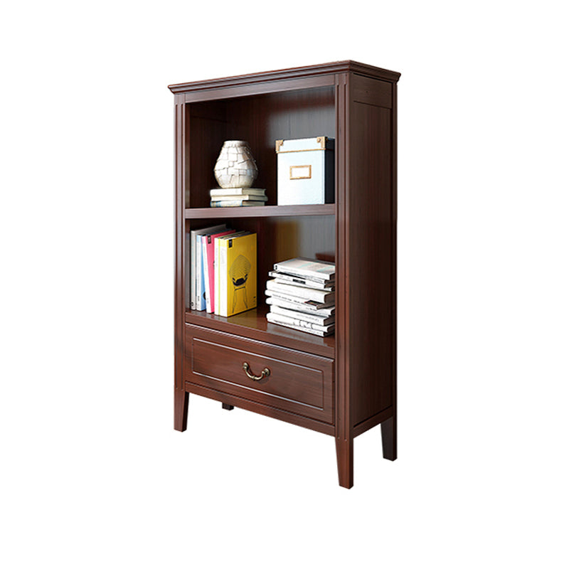 Closed Back Wooden Bookshelf Nordic Study Room Storage Standard Bookcase 23.6"L x 12.2"W x 42.1"H Walnut Clearhalo 'Bookcases' 'furn' 'furn_bookcases' 'Furniture' 'Office Furniture' 5455765