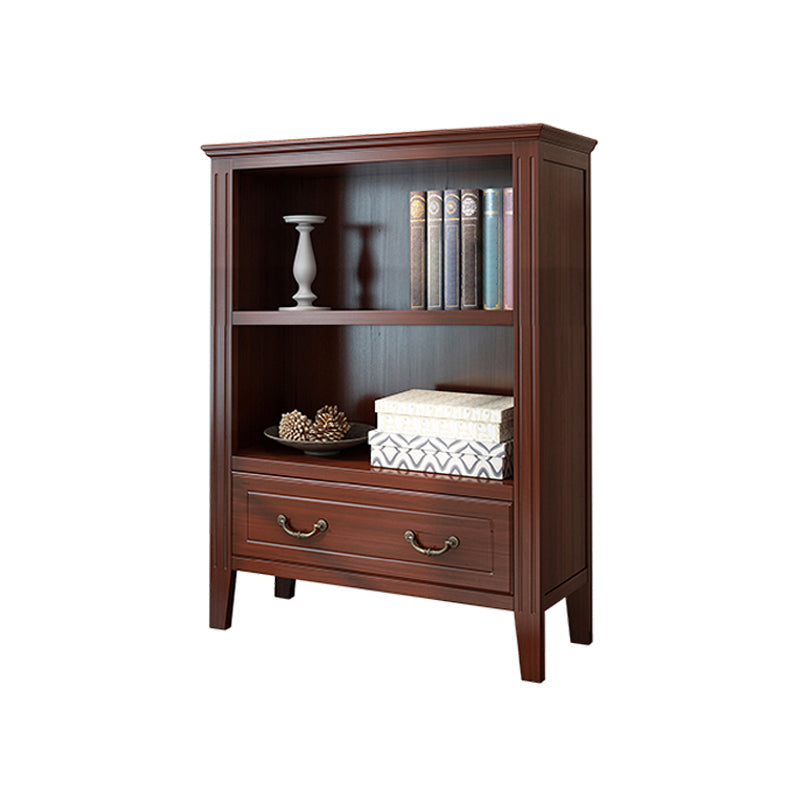 Closed Back Wooden Bookshelf Nordic Study Room Storage Standard Bookcase 31.5"L x 12.2"W x 42.1"H Walnut Clearhalo 'Bookcases' 'furn' 'furn_bookcases' 'Furniture' 'Office Furniture' 5455768