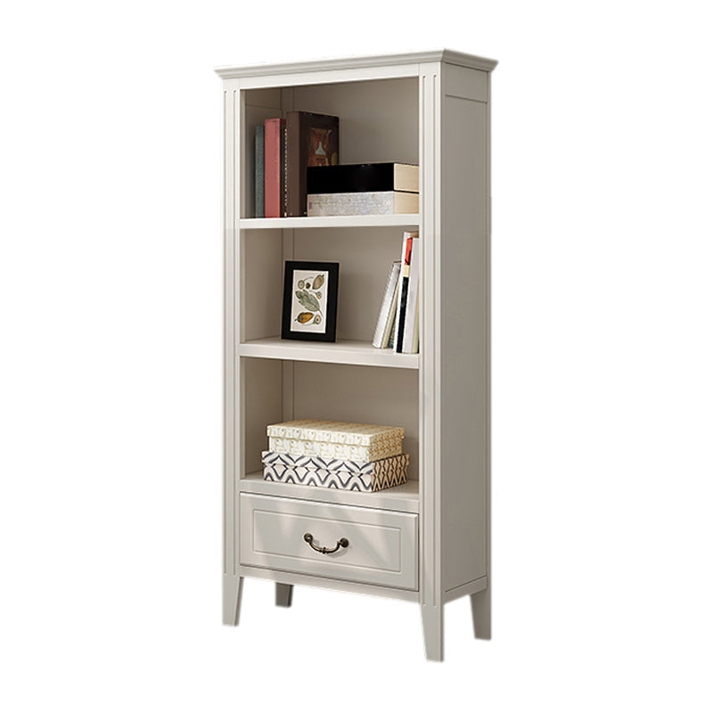 Closed Back Wooden Bookshelf Nordic Study Room Storage Standard Bookcase 23.6"L x 12.2"W x 55.5"H White Clearhalo 'Bookcases' 'furn' 'furn_bookcases' 'Furniture' 'Office Furniture' 5455770