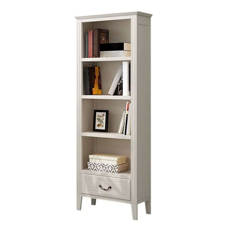 Closed Back Wooden Bookshelf Nordic Study Room Storage Standard Bookcase 23.6"L x 12.2"W x 68.9"H White Clearhalo 'Bookcases' 'furn' 'furn_bookcases' 'Furniture' 'Office Furniture' 5455779