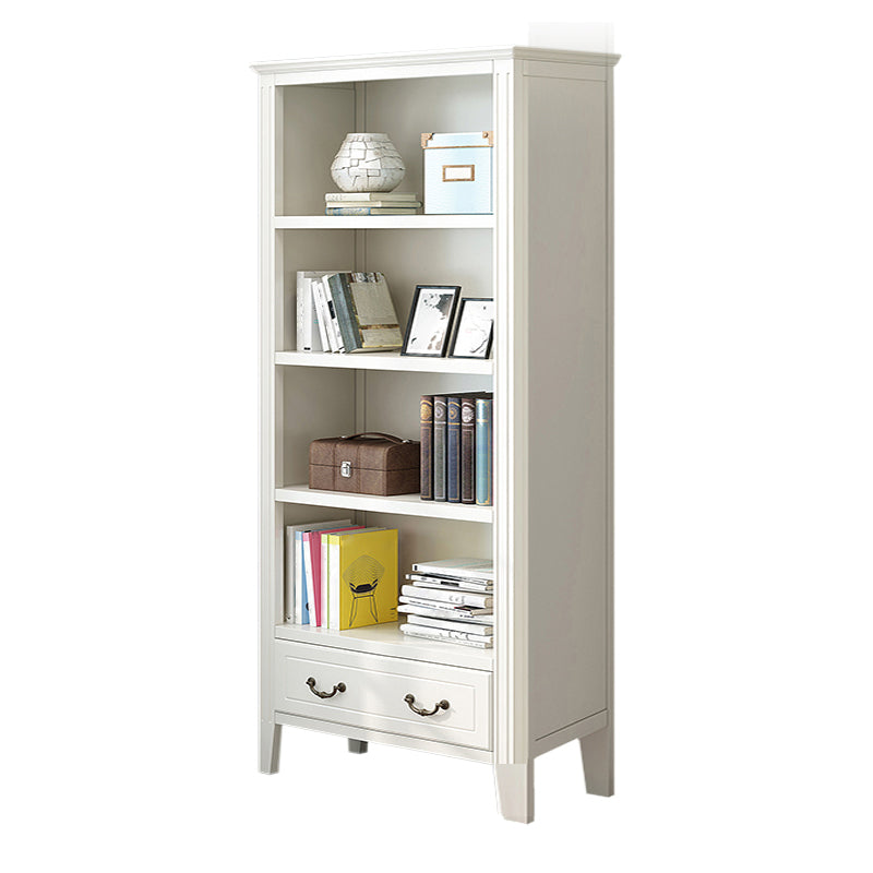 Closed Back Wooden Bookshelf Nordic Study Room Storage Standard Bookcase 31.5"L x 12.2"W x 68.9"H White Clearhalo 'Bookcases' 'furn' 'furn_bookcases' 'Furniture' 'Office Furniture' 5455783