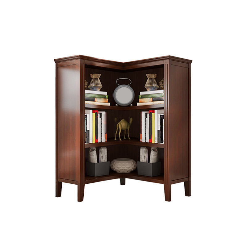 Closed Back Wooden Bookshelf Nordic Study Room Storage Standard Bookcase 31.4"L x 31.4"W x 42.1"H Walnut Clearhalo 'Bookcases' 'furn' 'furn_bookcases' 'Furniture' 'Office Furniture' 5455788