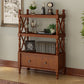 Etagere Open Back Bookshelf Nordic Solid Wood Bookcase with Drawer