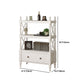 Etagere Open Back Bookshelf Nordic Solid Wood Bookcase with Drawer