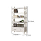 Etagere Open Back Bookshelf Nordic Solid Wood Bookcase with Drawer