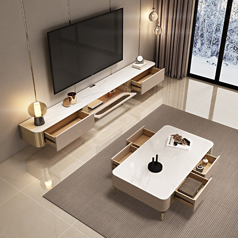 Luxury Enclosed Storage TV Console Home Rectangle Sintered Stone TV Cabinet Clearhalo 'furn' 'furn_tv_stands_entertainment_centers' 'Furniture' 'Living Room Furniture' 'TV Stands & Entertainment Centers' 'TV Stands & Media Storage Furniture' 'tv_stands_entertainment_centers' 5455880