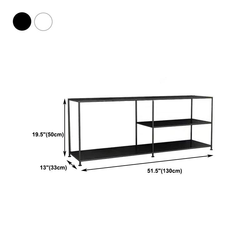19.69"H TV Stand Industrial Style Open Storage TV Console with 3-shelf Clearhalo 'furn' 'furn_tv_stands_entertainment_centers' 'Furniture' 'Living Room Furniture' 'TV Stands & Entertainment Centers' 'TV Stands & Media Storage Furniture' 'tv_stands_entertainment_centers' 5455924