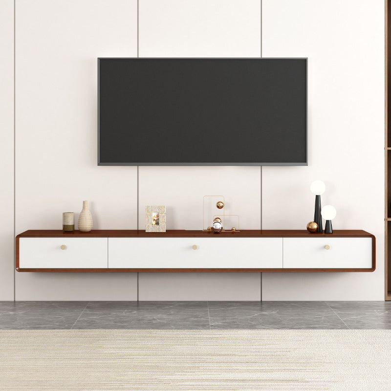 Contemporary Style Wall-mounted TV Stand Rubber Wood TV Cabinet Clearhalo 'furn' 'furn_tv_stands_entertainment_centers' 'Furniture' 'Living Room Furniture' 'TV Stands & Entertainment Centers' 'TV Stands & Media Storage Furniture' 'tv_stands_entertainment_centers' 5455933