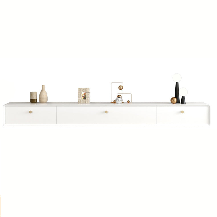 Contemporary Style Wall-mounted TV Stand Rubber Wood TV Cabinet 71"L x 9.5"W x 8"H White Clearhalo 'furn' 'furn_tv_stands_entertainment_centers' 'Furniture' 'Living Room Furniture' 'TV Stands & Entertainment Centers' 'TV Stands & Media Storage Furniture' 'tv_stands_entertainment_centers' 5455938