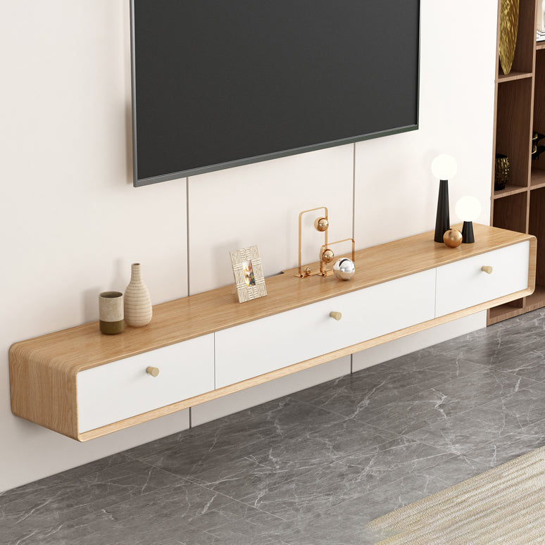 Contemporary Style Wall-mounted TV Stand Rubber Wood TV Cabinet Clearhalo 'furn' 'furn_tv_stands_entertainment_centers' 'Furniture' 'Living Room Furniture' 'TV Stands & Entertainment Centers' 'TV Stands & Media Storage Furniture' 'tv_stands_entertainment_centers' 5455948