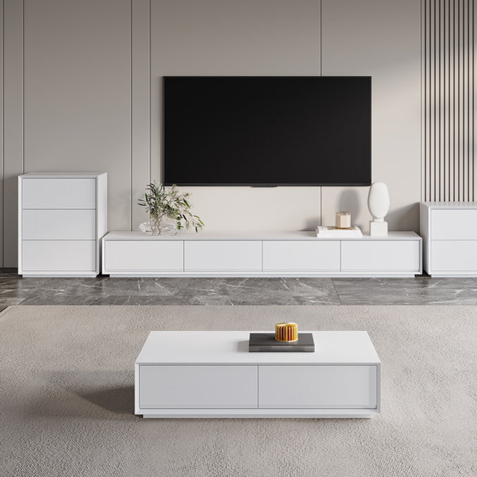 Meuble TV blanc en bois/marbre Meuble TV modernisme avec tiroirs