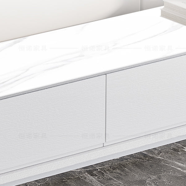 Meuble TV blanc en bois/marbre Meuble TV modernisme avec tiroirs