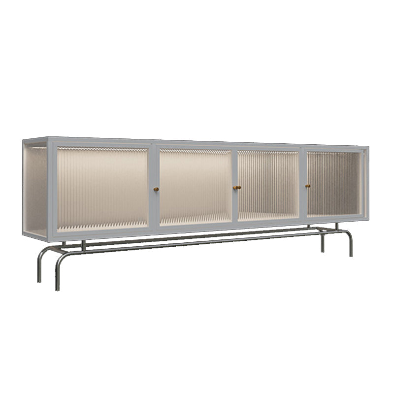 Industrial Home TV Cabinet Metal Enclosed TV Storage with Metal Legs White Clearhalo 'furn' 'furn_tv_stands_entertainment_centers' 'Furniture' 'Living Room Furniture' 'TV Stands & Entertainment Centers' 'TV Stands & Media Storage Furniture' 'tv_stands_entertainment_centers' 5455986