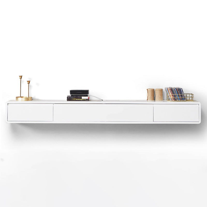 Wall - Mounted TV Stand , Solid Wood TV Stand With Cable Management and Storage White Clearhalo 'furn' 'furn_tv_stands_entertainment_centers' 'Furniture' 'Living Room Furniture' 'TV Stands & Entertainment Centers' 'TV Stands & Media Storage Furniture' 'tv_stands_entertainment_centers' 5456026