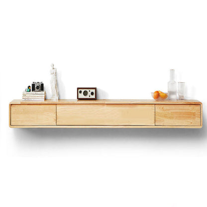 Wall - Mounted TV Stand , Solid Wood TV Stand With Cable Management and Storage Wood Clearhalo 'furn' 'furn_tv_stands_entertainment_centers' 'Furniture' 'Living Room Furniture' 'TV Stands & Entertainment Centers' 'TV Stands & Media Storage Furniture' 'tv_stands_entertainment_centers' 5456031