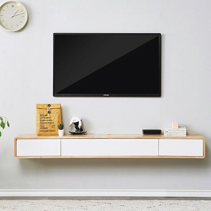 Wall - Mounted TV Stand , Solid Wood TV Stand With Cable Management and Storage Clearhalo 'furn' 'furn_tv_stands_entertainment_centers' 'Furniture' 'Living Room Furniture' 'TV Stands & Entertainment Centers' 'TV Stands & Media Storage Furniture' 'tv_stands_entertainment_centers' 5456039