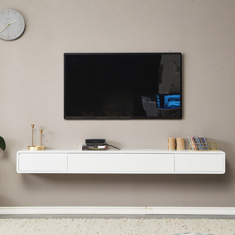 Wall - Mounted TV Stand , Solid Wood TV Stand With Cable Management and Storage Clearhalo 'furn' 'furn_tv_stands_entertainment_centers' 'Furniture' 'Living Room Furniture' 'TV Stands & Entertainment Centers' 'TV Stands & Media Storage Furniture' 'tv_stands_entertainment_centers' 5456042