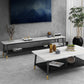 Glam Style Stone TV stand 2 étagères ouvertes Console de stand de télévision de rangement