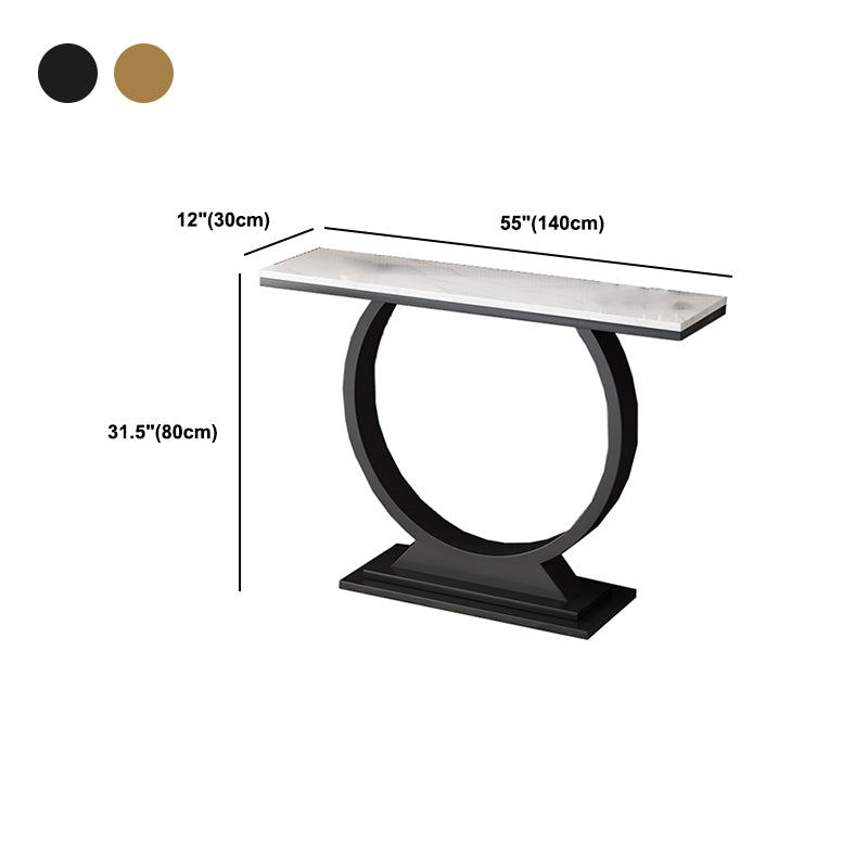 Glam Slate/metal Half Moon/Rectangle Abstract Console Table for Hall ...