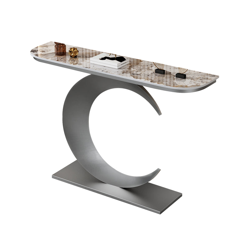 Glam Hall piedistallo ardesia e mezza luna di ferro resistente ai graffi